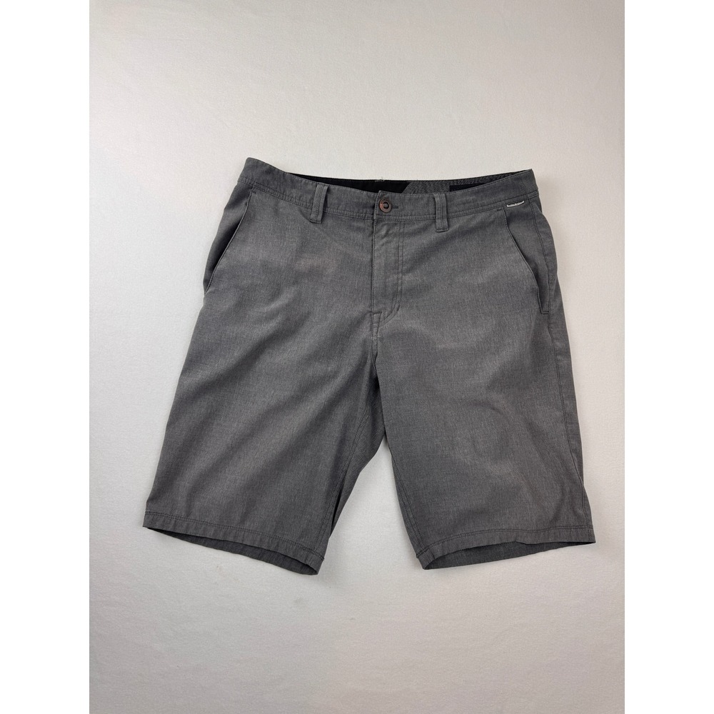Volcom Gray Chino Shorts Mens 33 Skate Surf Casual Stretch Flat Front